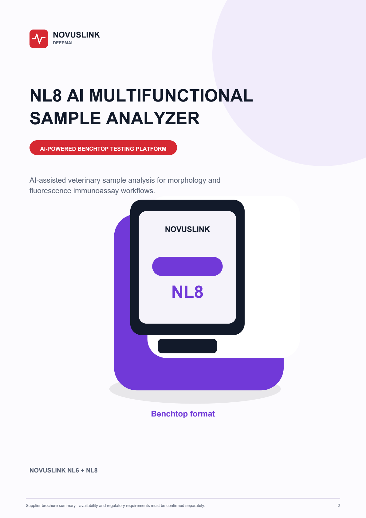 English NL8 product overview